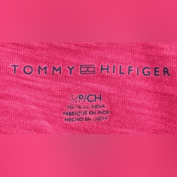 Tommy Hilfiger Pink V-Neck Top Sz Large - Picture 3 of 3